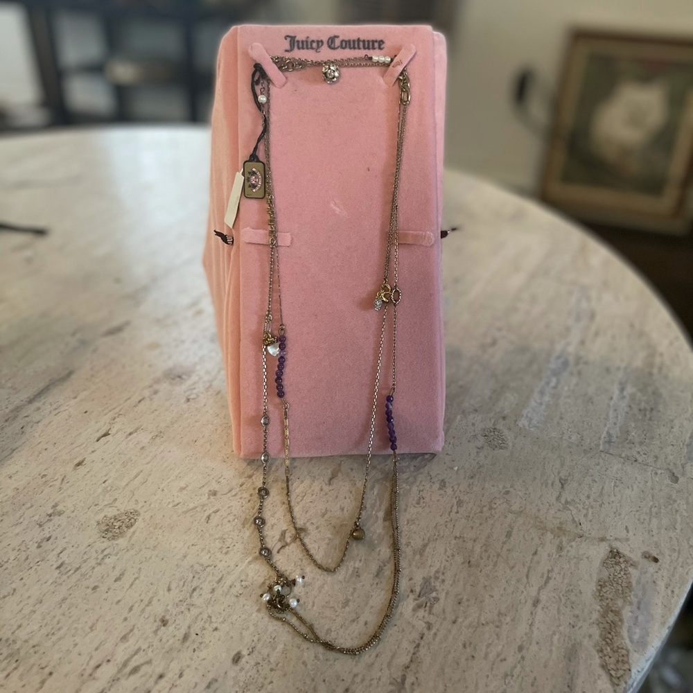 Juicy Couture chain gem necklaces set